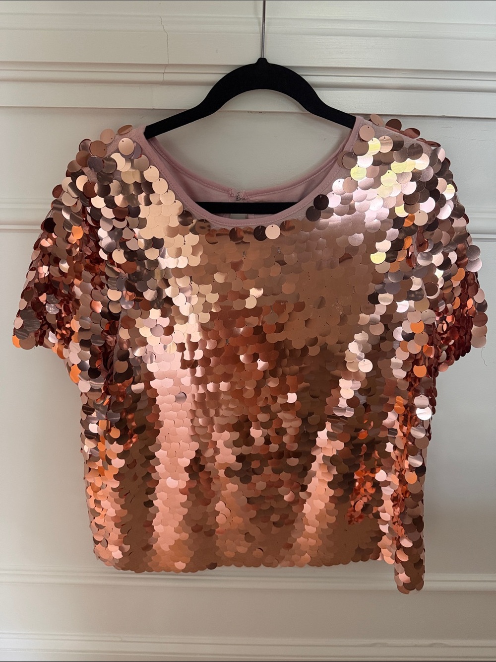 Eva Franco Rose Gold Sequin Top. Size M. From Anthropologie New with Tags.
